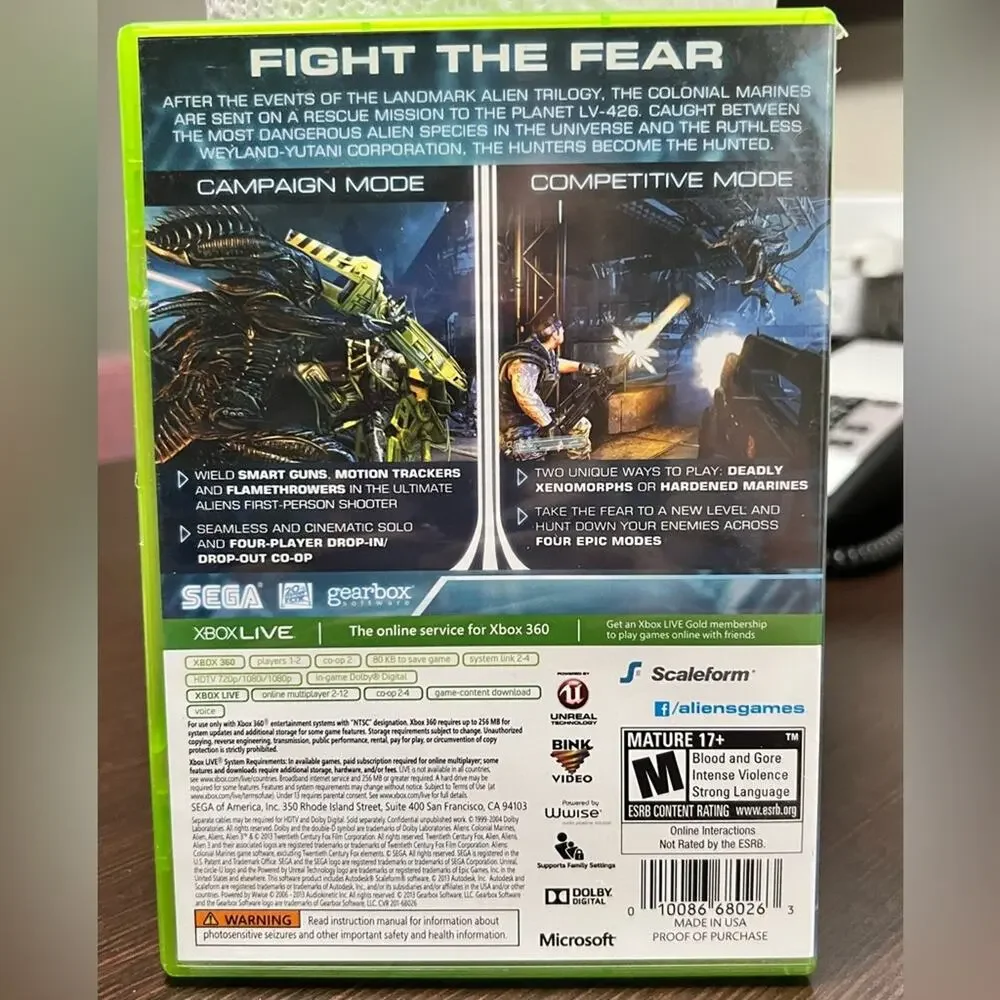 Aliens Colonial Marines Xbox 360